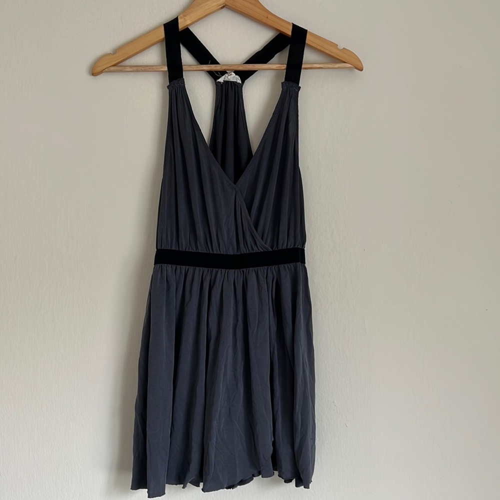 Silence + noise grey ultra flowy skort romper